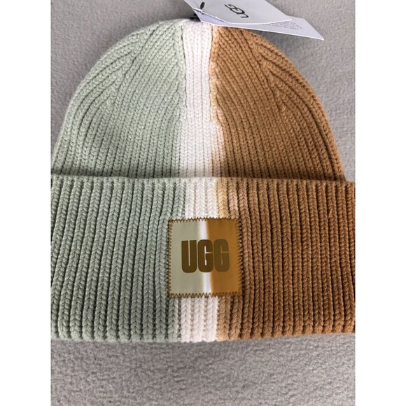 Ugg Women's Dip-Dyed Logo Beanie - Chestnut Multicolor One Size New With Tag's - Picture 2 of 7